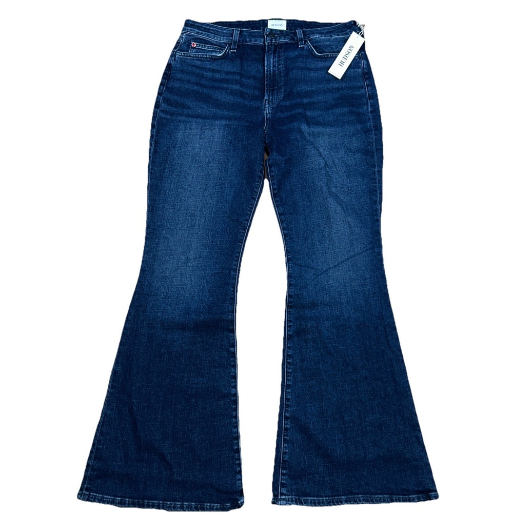 NWT Hudson Heidi High Rise Flare Petite Alma‎ Dark Wash Jeans Women's 32 Stretch